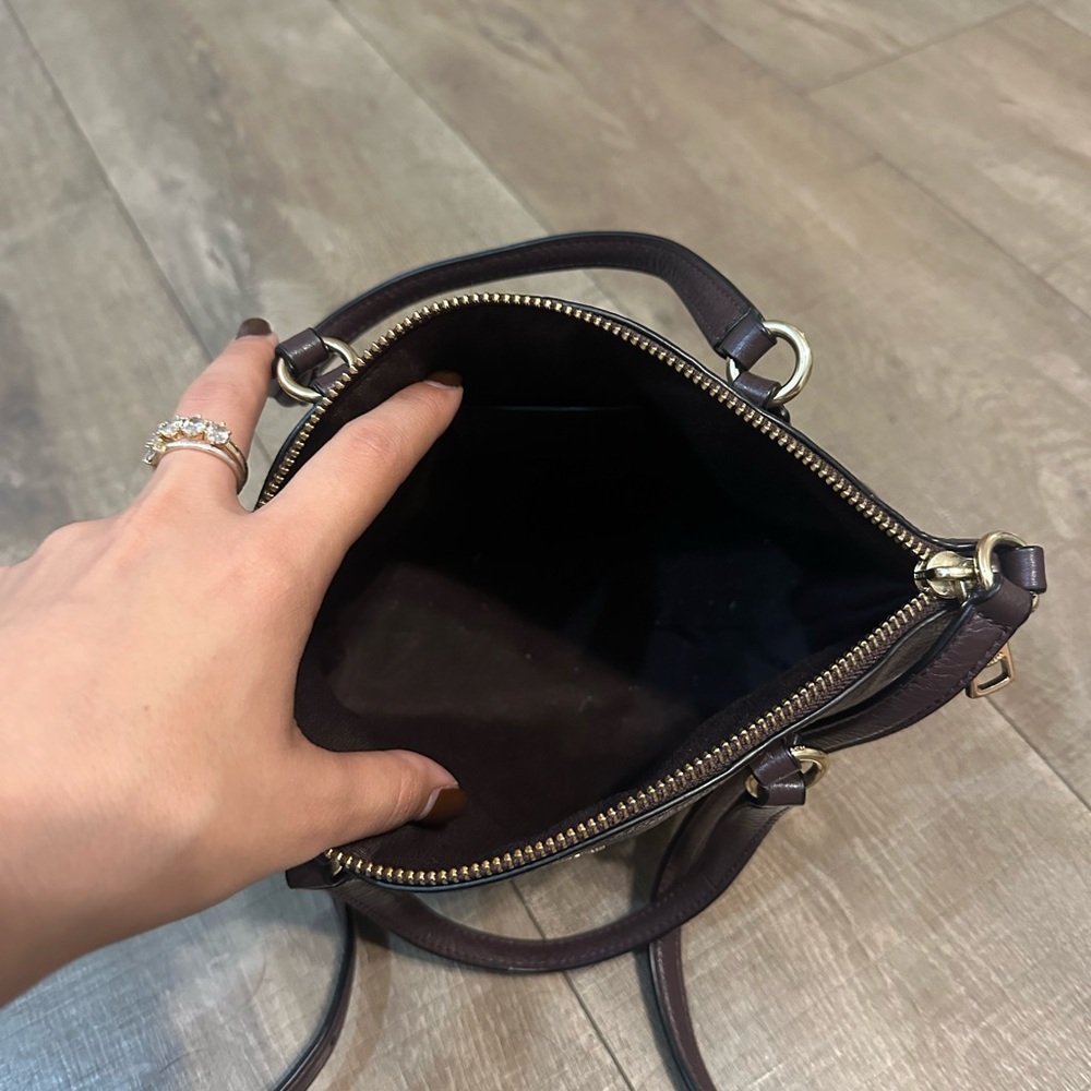 Coach Dark Brown Leather Crossbody Bag and Wallet - Picture 3 of 10